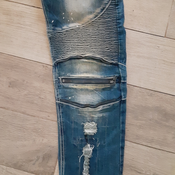 MENS CJ BLACK PREMIUM DISTRESSED SKINNY FLEX JEANS - Picture 4 of 7